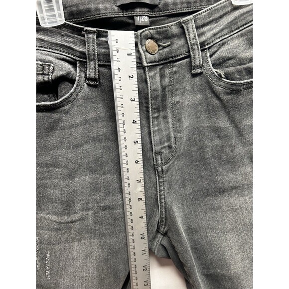 Judy Blue Black Cuffed Distressed Jeans Skinny Fit Juniors Size 7 | 28 - Picture 5 of 7